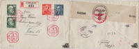 Deutschland Schweiz - Pro Juventute 1942 Satz-R-Brief mit Zensur -