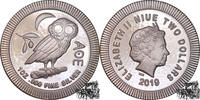 Niue Neuseeländische Verwaltung 2 Dollar 2 Dollar 2019- Eule von Athen , Niue -