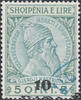   Albanien Albanien 1914 o - Skanderbeg mit Aufdruck der türkischen Währung - 10 Para 
