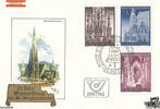 Österreich Österreich FDC 1977 - 2,50 S - 25 Jahre Wiedereröffnung des Stephansdoms (Stephansdom-Detailbilder) - Satz (3 W.) -
