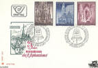 Österreich Österreich FDC 1977 - 2,50 S - 25 Jahre Wiedereröffnung des Stephansdoms (Stephansdom-Detailbilder) - Satz (3 W.) -