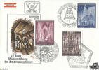 Österreich Österreich FDC 1977 - 2,50 S - 25 Jahre Wiedereröffnung des Stephansdoms (Stephansdom-Detailbilder) - Satz (3 W.) mit 3 SStp. -