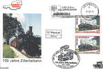 Österreich FDC 2001 - S 7,00 - 100 Jahre Zillertalbahn - E.-K. W.Stp. 6200 Jenbach und SStp. 6280 Zell am Ziller -