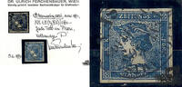 Österreich 1851 o - 0,6 Kreuzer - Blauer Merkur - mit Attest: Dr. Ferchenbauer -