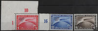 Deutsches Reich * 1931, Zeppelin Polarfahrt - 1 , 2 und 4 Reichsmark -