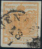 Österreich 1850 o - 5 Centesimi Handpapier - Nr.1 H Ic - dunkelorange -