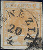 Österreich 1850 o - 5 Centesimi Handpapier - Nr.1 H Ic - dunkelorange - Seidenpapier -