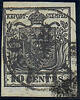 Österreich 1850 o - 10 Centesimi Handpapier - Nr.2 H I b - tiefschwarz -