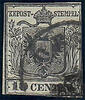 Österreich 1850 o - 10 Centesimi Handpapier - Nr.2 H Ib - tiefschwarz -