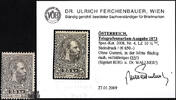 Österreich Telegrafenmarke 1873 * - 25 Kreuzer - Kaiser Franz Joseph - Nr. 4, Steindruck -
