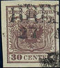 Österreich 1850 o - 30 Centesimi Handpapier - Nr.4 H I d - rötlichbraun -