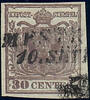 Österreich 1850 o - 30 Centesimi Handpapier - Nr.4 H I c - graubraun -
