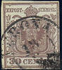 Österreich 1850 o - 30 Centesimi Handpapier - Nr.4 H I a - braun -