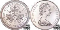 1 Crown 1977 Man Insel 1 Crown 1977 - Silber Jubiläum stplfr.