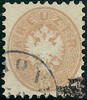 Österreich 1864 o - 15 Kreuzer - Doppeladler im Oval - braun - blauer Stempel -