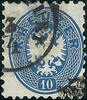 Österreich 1864 o - 10 Kreuzer - Doppeladler im Oval - blau - Wasserzeichen -