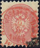 Österreich 1864 o - 5 Kreuzer - Doppeladler im Oval - karminrosa - roter Stempel und Wasserzeichen -