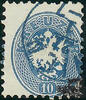 Österreich 1864 o - 10 Kreuzer - Doppeladler im Oval - blau - blauer Stempel -