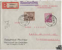 3. Reich - Nr. 534+651 Flugpost Steinadler in MiF auf R-Brief 1938 -