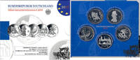 Deutschland 10 Euro 5 x 10 Euro 2015 ADFGJ - Silber-Sammlermünzenset, Spiegelglanz -
