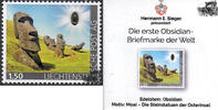 Liechtenstein 2018 ** - Moai-Die Steinstatuen der Osterinsel - mit Obsidian Trommelstein - Hermann E. Sieger -
