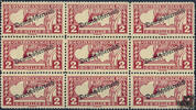   Österreich 2 Heller 1918 A ** ,Eilmarke - Nr.252 II. 9-er Block mit Mittelmarke ohne Stecherzeichen 