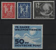   Deutschland DDR 1949 ** - Gewerkschaftsinternationale, Tag der Briefmarke, 75 Jahre Weltpostverein 