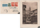 Österreich 3. Reich Ostmark - Nr. 599, 644 Mischfrankatur auf Luftpost-Karte 1938 -
