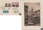 Österreich 3. Reich Ostmark - Nr. 598, 644 Mischfrankatur auf Luftpost-Karte 1938 -