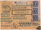 BiZone 1945 - Nr. 9 Mehrfachfrankatur auf Paketkarte -