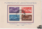 Liechtenstein 1937 - Nr. 152-55 Arbeitsbeschaffung auf Anlasskarte mit Sonderstempel