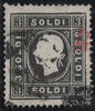 Österreich Lombardei Venetien - Nr. 7 IIa o 3 Soldi, schwarz, teils roter Stempel -
