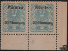 Österreich Österreich 1920 ** 2 Kronen Kärntner Abstimmungsausgabe - Plattenfehler: tieferstehendes g -