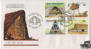 Papua Neuguinea Papua-Neuguinea 1989 FDC - Traditionelle Häuser -