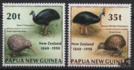 Papua Neuguinea Papua-Neuguinea - Nr. 620-21 ** 150. Jahrestag der Gründung von Neuseeland: Vögel -