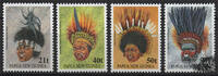 Papua Neuguinea Papua-Neuguinea - Nr. 643-46 ** Traditioneller Kopfschmuck -