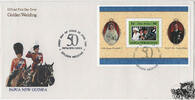 Papua Neuguinea Papua-Neuguinea - Nr. BLOCK 12 FDC Goldene Hochzeit von Königin Elisabeth II. und Prinz Philip -