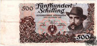 500 Schilling 1953 - 2.Republik - dunkelbraun - sehr schön -