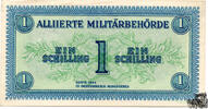 1 Schilling 1944 - Allierte Militärbehörde - WZ Wellenlinien - bankfrisch- -