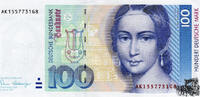   100 Mark 1989 - Deutschland - bankfrisch-  110,00 EUR kostenloser Versand