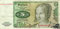   5 Mark 1960 - Deutschland - sch&ouml;n  9,00 EUR  zzgl. 7,20 EUR Versand