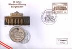 Österreich 10 € Münze + 0,55 € Briefmarke Euro Numisbrief Österreich - 50 J. Wiedereröffnung Burgtheater -