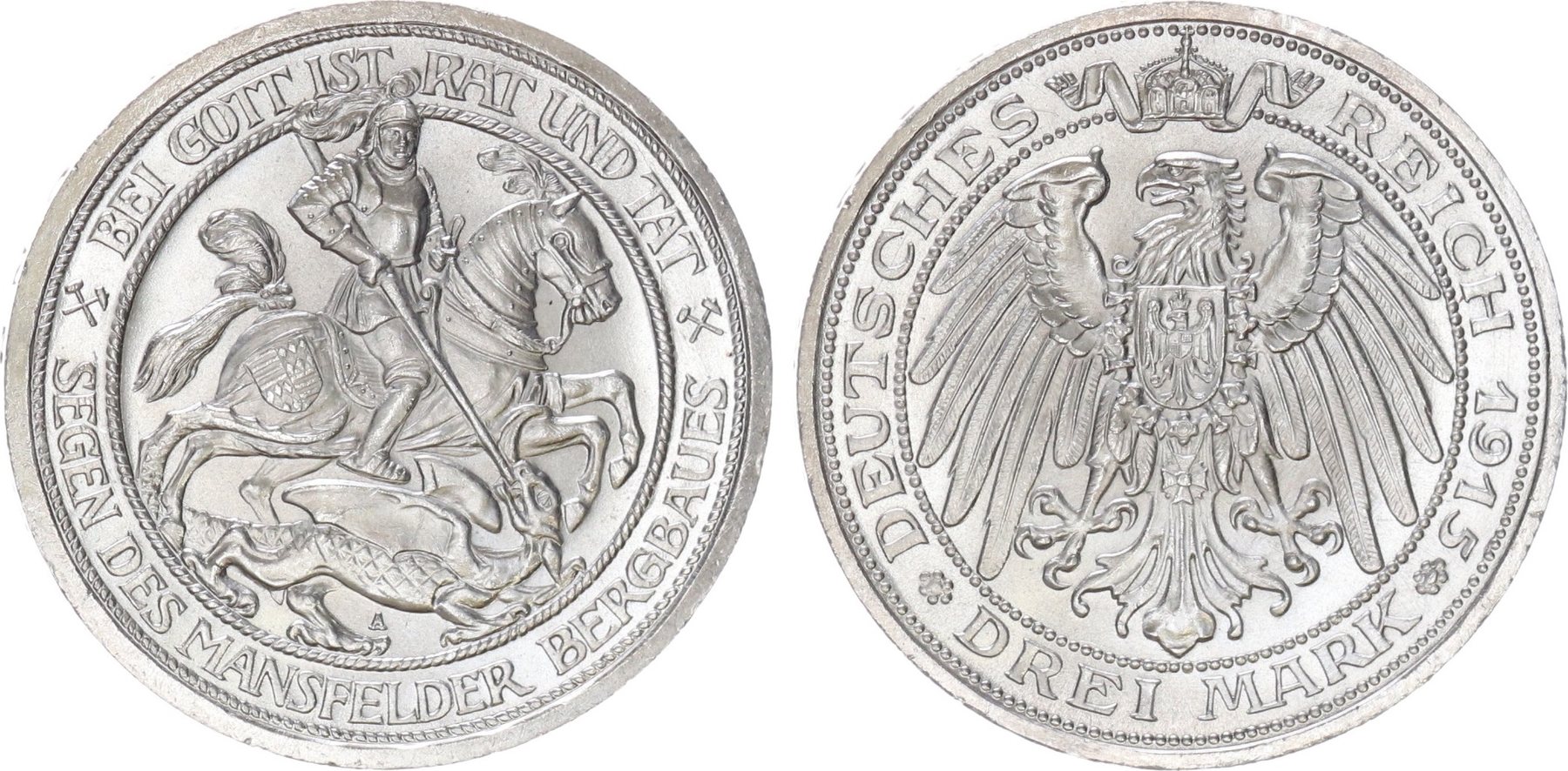 3 Mark 1915 100- Jahr Feier der Zugehörigkeit der Grafschaft Mansfeld ...