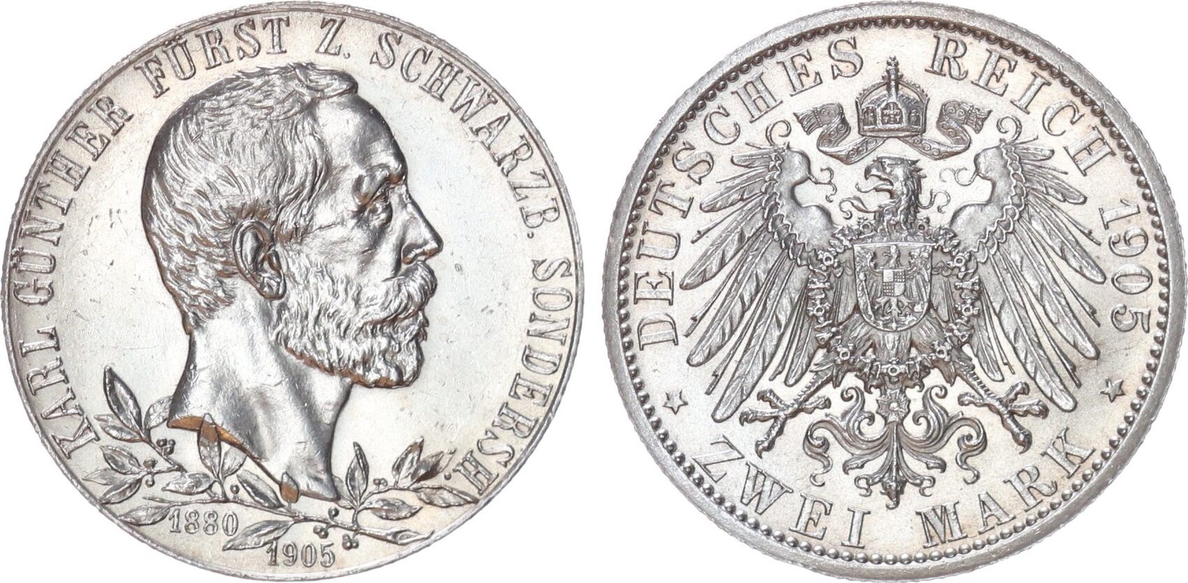 SchwarzburgSondershausen 2 Mark 1905 Fürst Karl Günther 18801909 vz