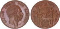 Sachsen 5 Mark Größe, Wettinfeier, Abschlag in Kupfer König Albert 1873-1902 -
