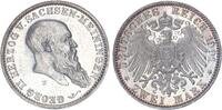 Sachsen-Meiningen 2 Mark 1901 Herzog Georg II. 1866-1914 vz-st mit leich... 575,00 EUR kostenloser Versand
