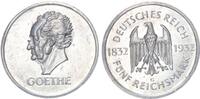 Weimarer Republik 5 Mark 1932 E zum 100. Todestag Goethes (28. März 1832... 3450,00 EUR kostenloser Versand