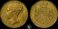 G.BRITAIN 1 sovereign Victoria shield -