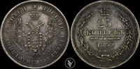 Russia 25 Kopecks 1852 Nikolai I / Aleksandr II  150,00 EUR  zzgl. 20,00 EUR Versand