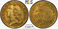 France Louis XV - TOP POP Louis d or 1753/2 Paris 1753 PCGS MS63